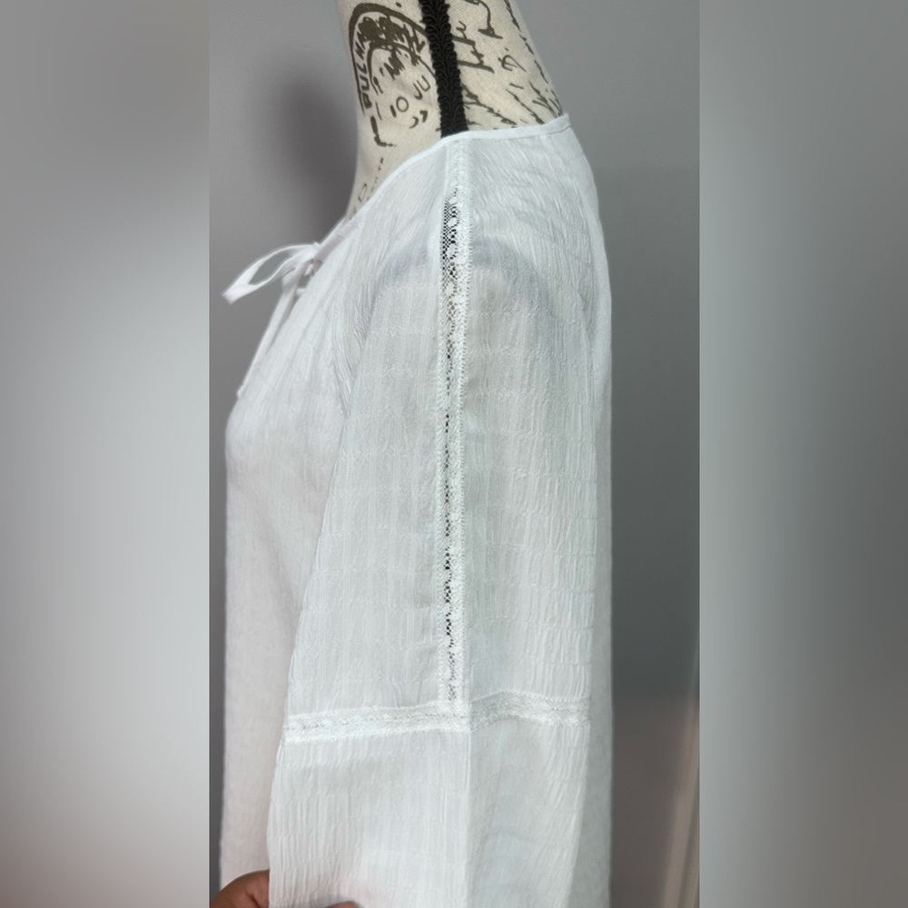 👚 Michael Kors White Bohemian Boho Style Top - Size Medium 🌟 - Picture 3 of 14